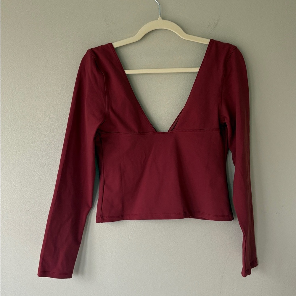 Free People Intimately Duo Corset Long Sleeve Top Earth Red - Picture 5 of 7